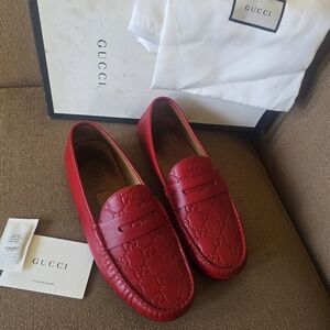 Gucci Red Leather Loafers Men's Gucci Size 7/US 7.5